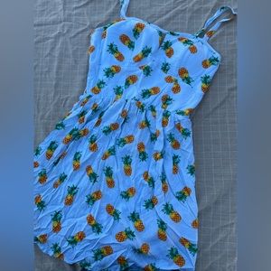 Blue dress with pineapples